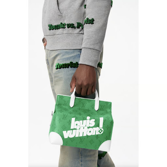 Louis Vuitton Litter White Green Monogram LV Logo Top Handle Shoulder Cross Bag - Picture 3 of 11